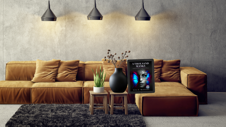 book cover with couch